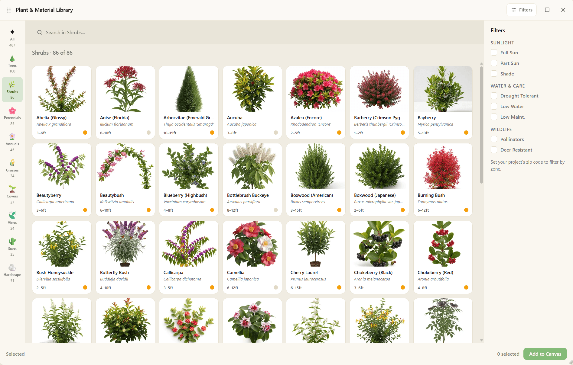 Plant & Material Library